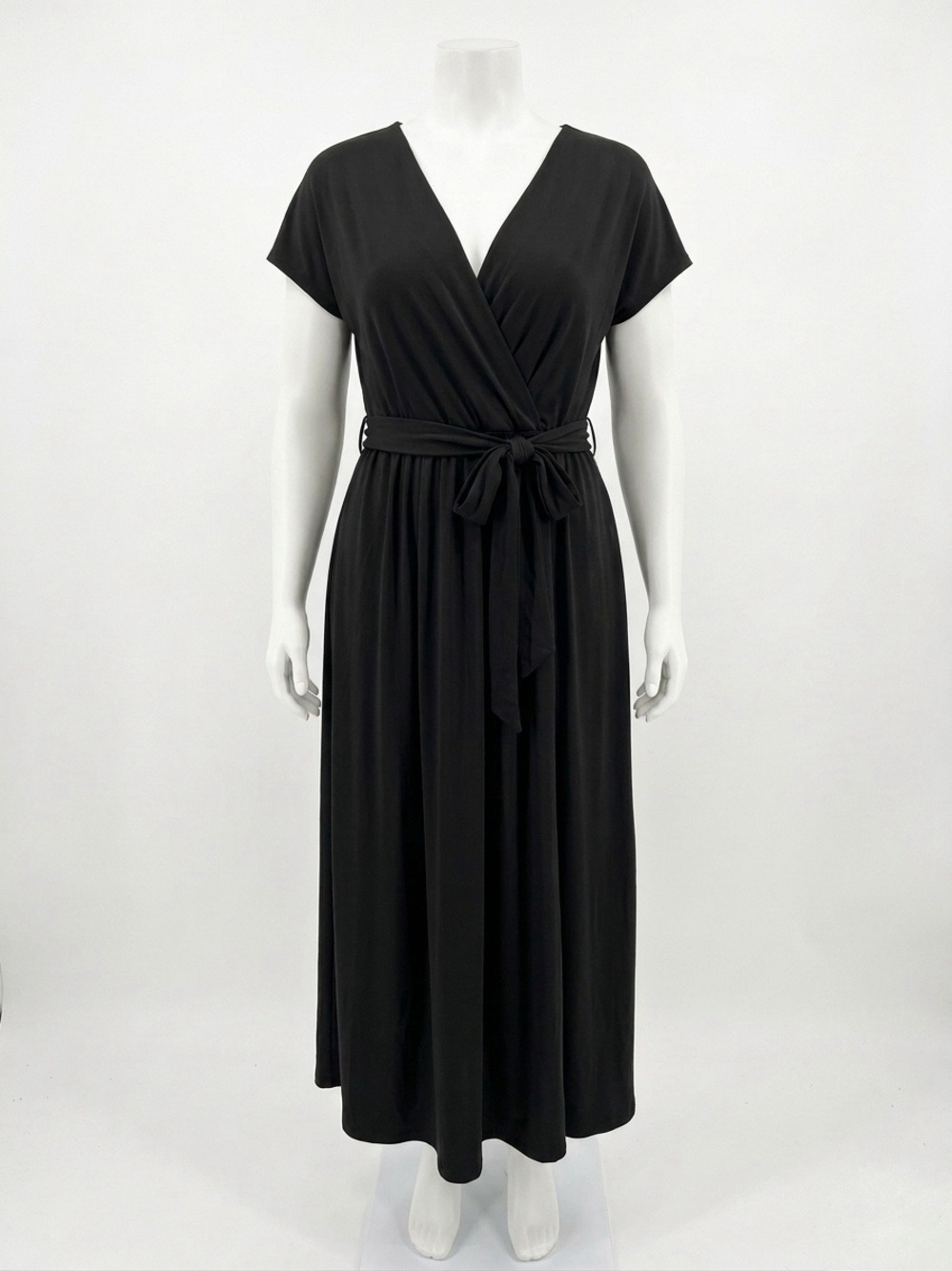 HALARA Breezeful™ V Neck Short Sleeve Pocket Wrap Tie Back Quick Dry Midi Sz 2X